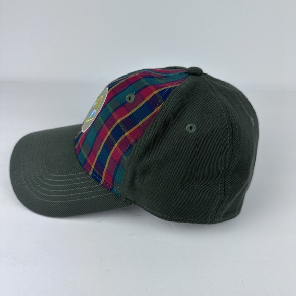 Webelos Hat Cap Fitted M/L Green Red Plaid Crest Mens Outdoor Boy Scouts - Picture 2 of 8